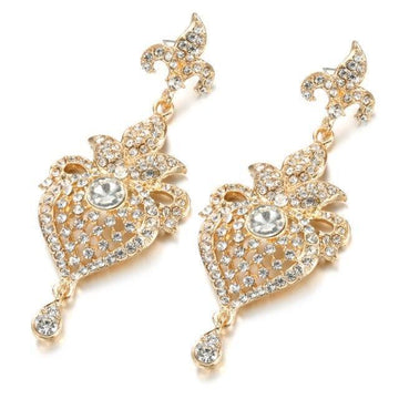 Vintage Fashion Full Crystal Long Dangle Earrings For Women - The Jewellery Supermarket